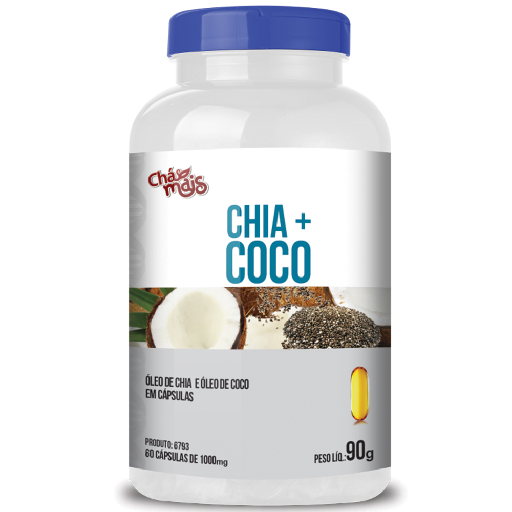 Chia + Coco 60 Cápsulas 1000mg Chá Mais
