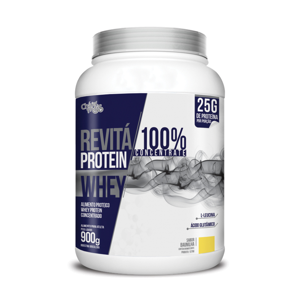 Whey Protein -100% Concentrado Revitá - Baunilha - 900g - Chá Mais