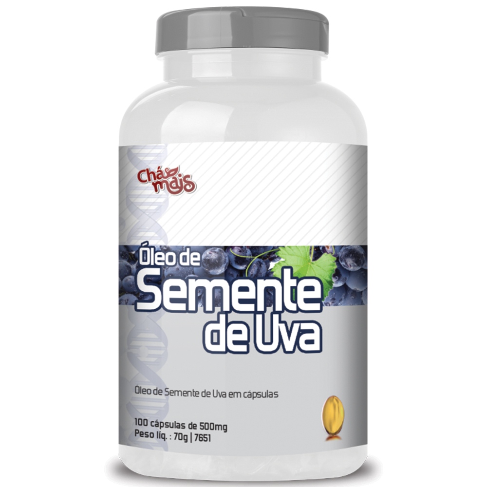 Óleo de Semente de Uva - 100 Cápsulas - 500mg - CháMais