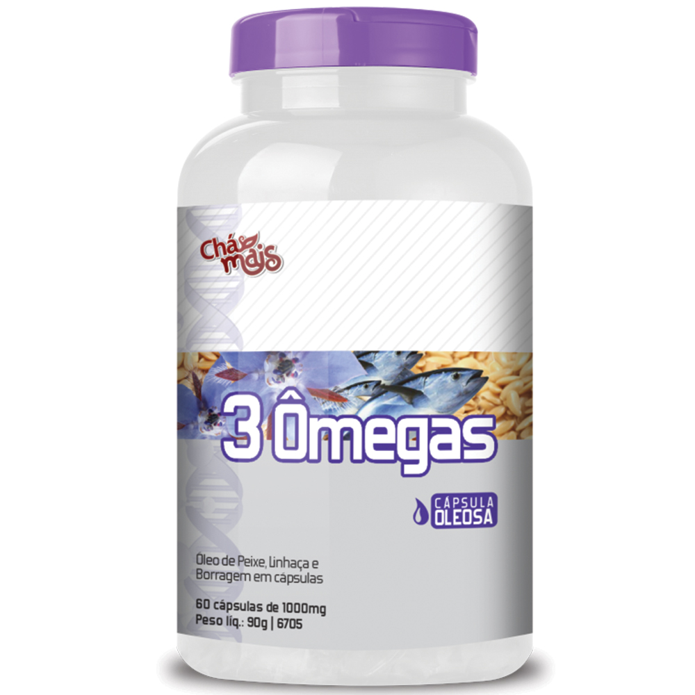 3 Ômegas - 60 Cápsulas - 1000mg - Chá Mais