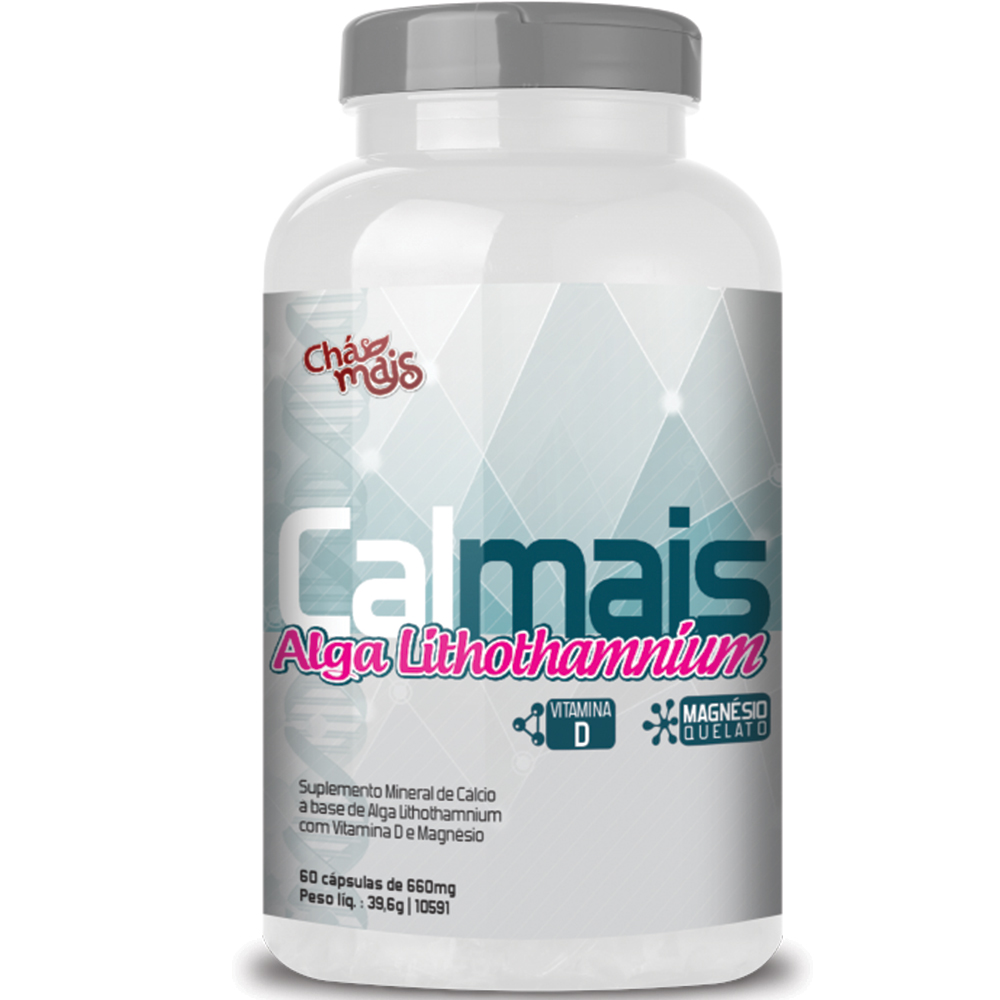 Calmais Alga Lithothamnium - 60 Cápsulas - 660mg - Chá Mais