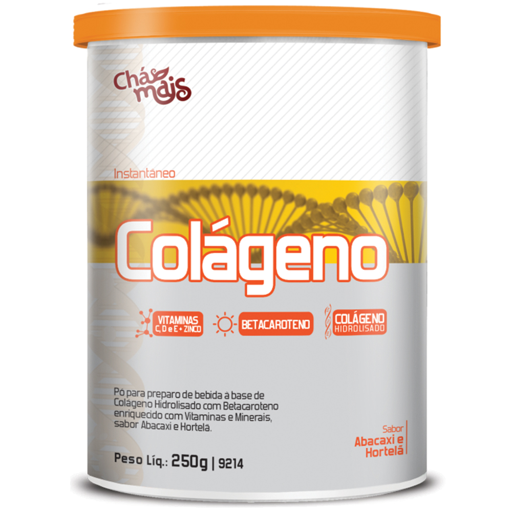 Colageno Instantâneo + Betacaroteno - Abacaxi com Hortelã - 250g - Chá Mais
