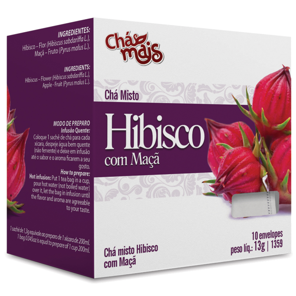 Chá de Hibisco com Maçã - 10 Sachês - 13g