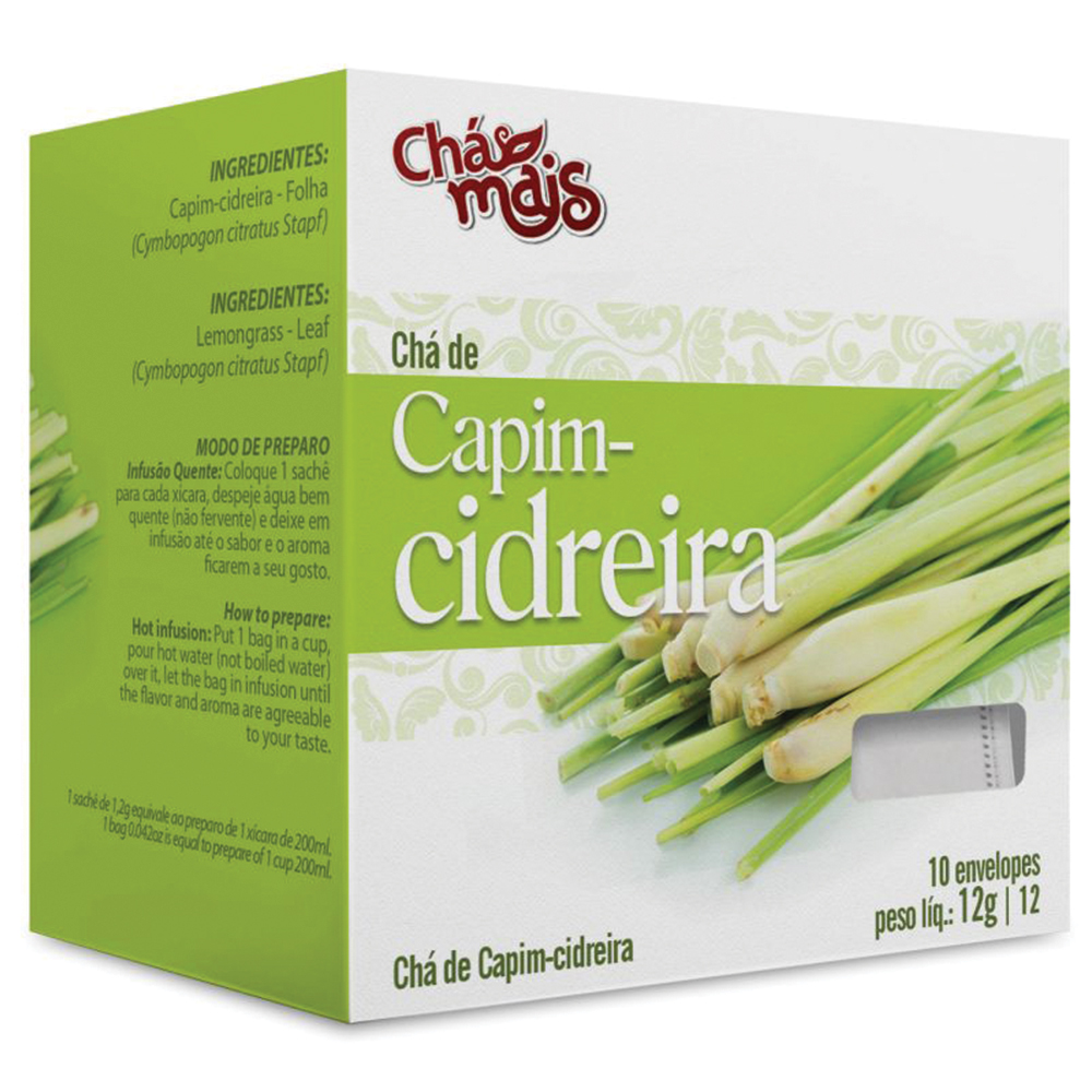 Chá de Capim Cidreira - 10 Sachês - 12g - Chá Mais