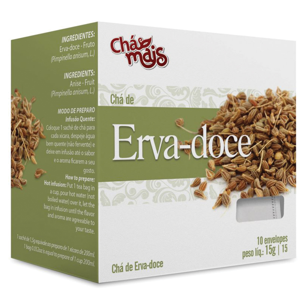 Chá Erva Doce - 10 Sachês - 15g - Chá Mais