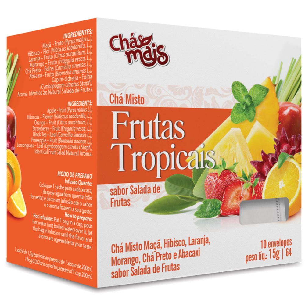 Chá de Frutas Tropicais - 10 Sachês - 15g - Chá Mais