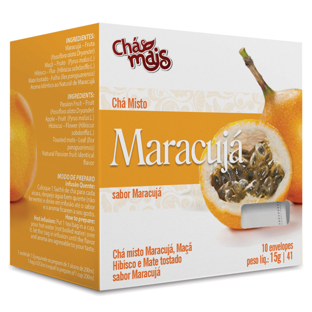 Chá de maracujá - 10 Sachês - 15g - Chá Mais