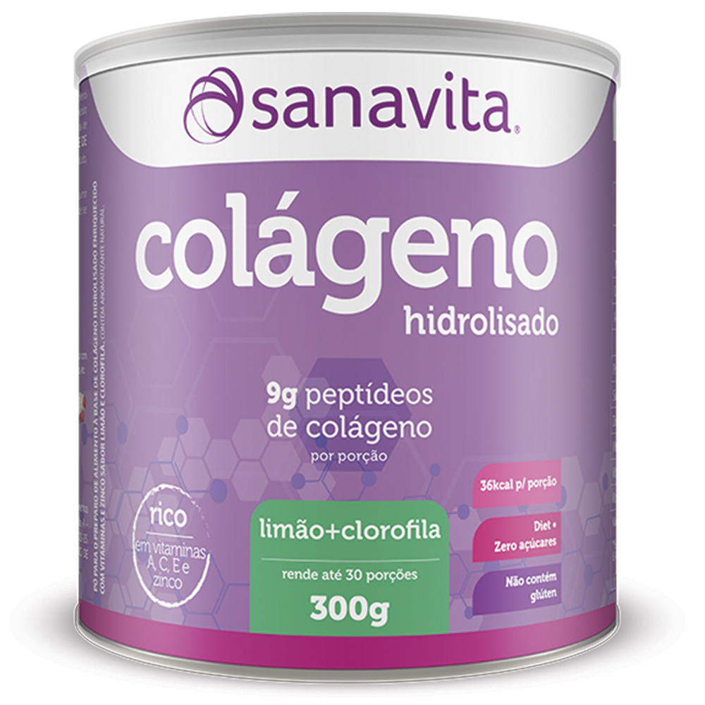 Colágeno Limão + Clorofila 300g - Sanavita
