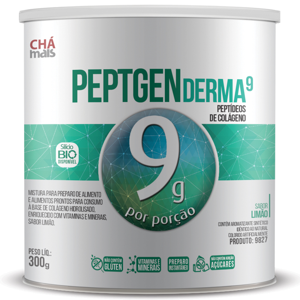 Colágeno Peptgen Derma 9G - Limão - 300g - Chá Mais