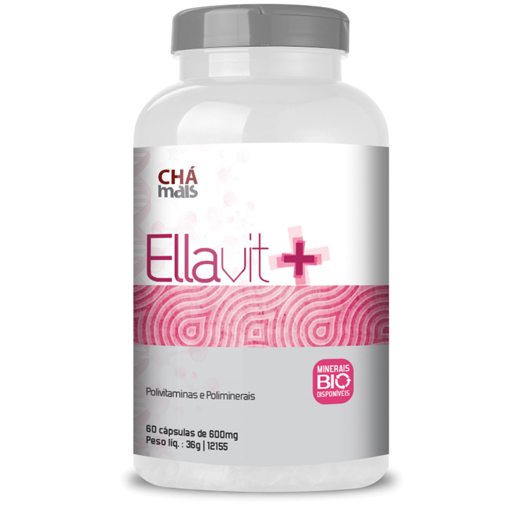 Ellavit + - 60 Cápsulas - 600mg - Chá Mais