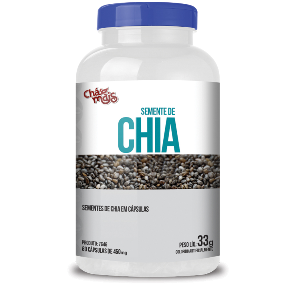 Semente de Chia - 60 cápsulas - 60g - Chá Mais